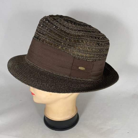Scala Classic Fedora Pinch Front Hat 100% SISAL - Picture 9 of 13